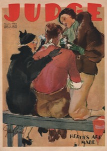 ORIG VINTAGE MAGAZINE COVER/ JUDGE - NOVEMBER 1932 -Football heroby: Bundy (Illust.), Gilbert