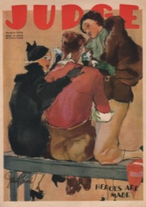 ORIG VINTAGE MAGAZINE COVER/ JUDGE - NOVEMBER 1932 -Football heroby: Bundy (Illust.), Gilbert