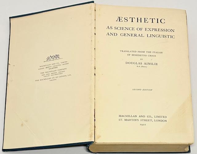 Aesthetic as Science of Expression and General Linguisticby: Croce, Benedetto, Douglas Ainslie (Translation)