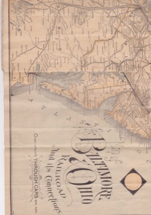 Baltimore &amp; Ohio Railroad Condensed Schedule between Chicago, St. Louis, Cincinnati, etc./ July 9, 1893 WITH COLOR MAPby: N/A