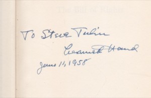 Bill of Rights (SIGNED COPY)by: Hand, Learned