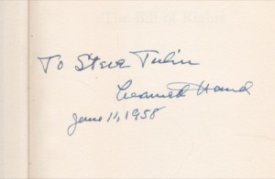 Bill of Rights (SIGNED COPY)by: Hand, Learned