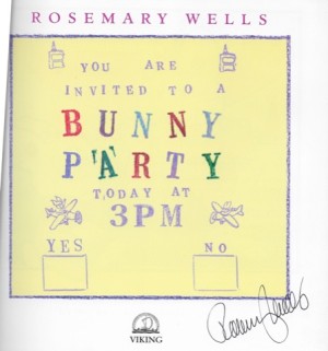 Bunny Party (SIGNED COPY)by: Wells, Rosemary