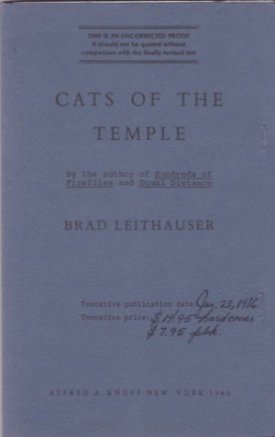 Cats of the Temple by: Leithauser, Brad 