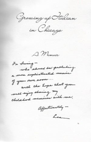 Growing Up Italian in Chicago (SIGNED COPY)by: Newman, Lea Bertani Vozar