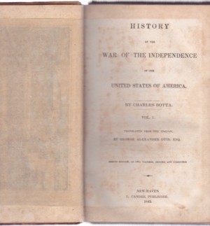 HISTORY OF THE WAR OF THE INDEPENDENCE OF THE UNITED STATES OF AMERICA. VOL. I. EIGHTH EDITIONby: Charles Botta; Translated from the Italian by George Alexander Otis