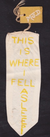 Hand-Made Bookmark: "This Is Where I Fell Asleep"by: N/A
