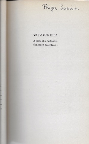 Jo-Yo's Idea (SIGNED BY ILLUSTRATOR)by: Elliott, K.M. and Roger Duvoisin