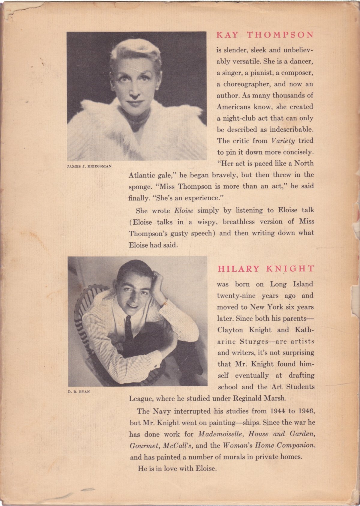 Kay Thompson's Eloise: A Book for Precocious Grown Upsby: Thompson/Hilary Knight, Kay 