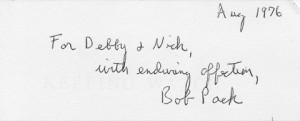 Keeping Watch (SIGNED COPY)by: Pack, Robert