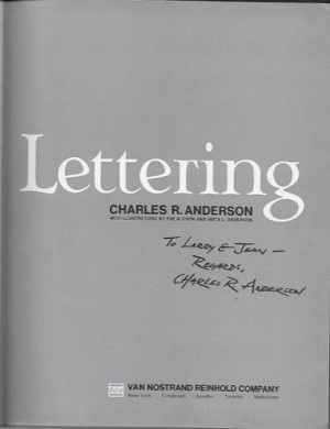 Lettering (SIGNED COPY)by: Anderson, Charles R.