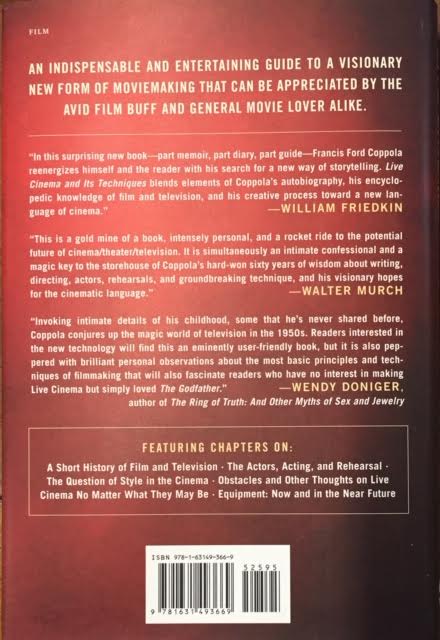 Live Cinema and Its Techniquesby: Coppola, Francis Ford