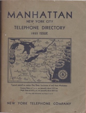 Manhattan New York City Telephone Directory-1935 Issueby: N/A