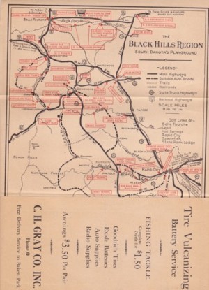 Map of The Black Hills Region - 1927by: N/A