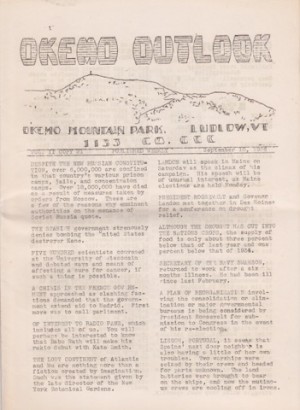 OKEMO OUTLOOK/ 1936 CCC newsletter/ Ludlow, Vermontby: N/A