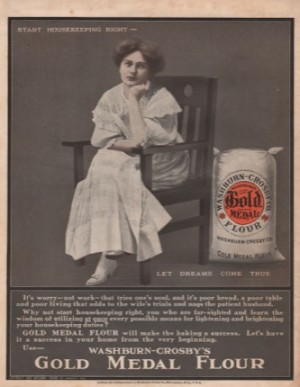ORIG VINTAGE 1909 GOLD METAL FLOUR ADby: N/A