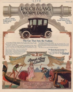 ORIG VINTAGE 1913 RAUCH & LANG ELECTRIC CAR AD: Worm Driveby: N/A