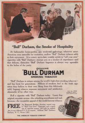 ORIG VINTAGE 1915 BULL DURHAM TOBACCO ADby: N/A