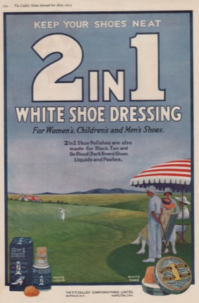 ORIG VINTAGE 1919 2 IN 1 WHITE SHOE DRESSING ADby: N/A