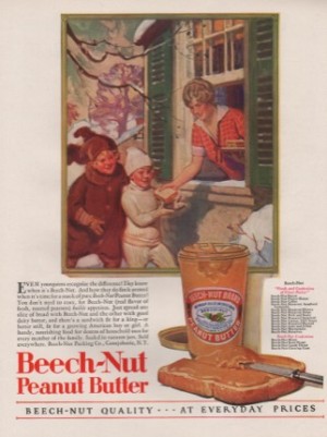 ORIG VINTAGE 1920s BEECH-NUT PEANUT BUTTER ADby: N/A