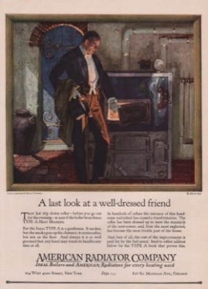 ORIG VINTAGE 1923 AMERICAN RADIATOR ADby: Cornwell (Illust.), Dean