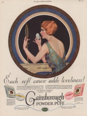 ORIG VINTAGE 1923 GAINSBOROUGH POWDER PUFF ADby: Phillips (Illust.), Coles
