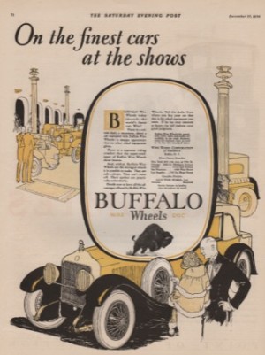 ORIG VINTAGE 1924 BUFFALO WIRE WHEELS ADby: N/A