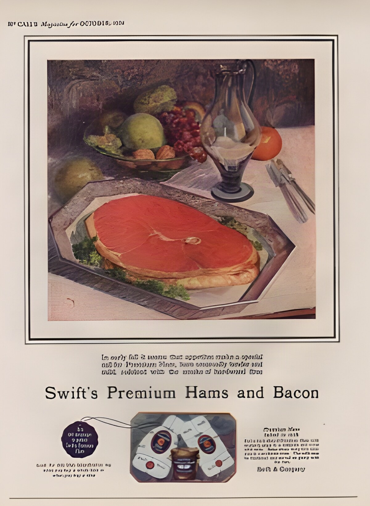 ORIG VINTAGE 1924 SWIFT'S PREMIUM HAM  ADby: N/A