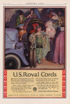 ORIG VINTAGE 1924 U.S. ROYAL CORDS TIRE ADby: Barclay (Illust.), McClelland