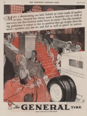 ORIG VINTAGE 1928 GENERAL TIRE ADby: Klett (Illust.), Walter