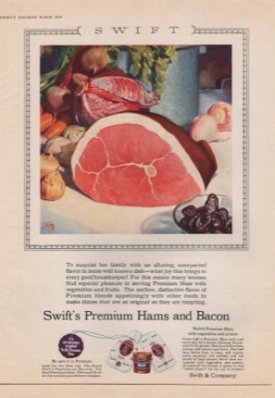 ORIG VINTAGE 1928 SWIFT PREMIUM HAM ADby: N/A