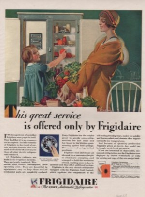 ORIG VINTAGE 1929 FRIGIDAIRE AD: Mother and daughterby: Jackson, E.M.