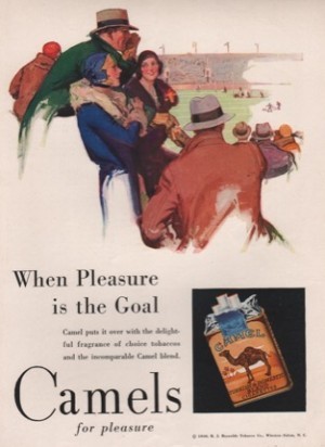 ORIG VINTAGE 1930 CAMEL CIGARETTES AD: Football Fansby: N/A