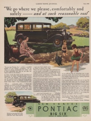 ORIG VINTAGE 1930 PONTIAC BIG SIX CAR AD: The Custom Sedanby: N/A