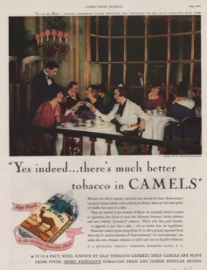 ORIG VINTAGE 1933 CAMEL CIGARETTE AD: Ritz-Carleton, NYby: N/A