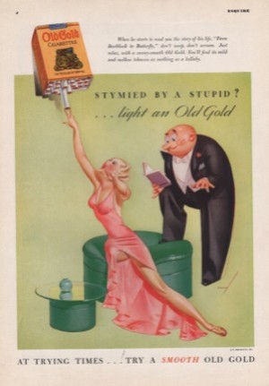 ORIG VINTAGE 1935 OLD GOLD CIGARETTE ADby: Petty (Illust.), George