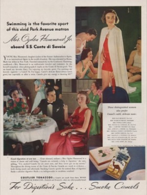 ORIG VINTAGE 1937 CAMEL CIGARETTES AD: Park Avenue Matronby: N/A
