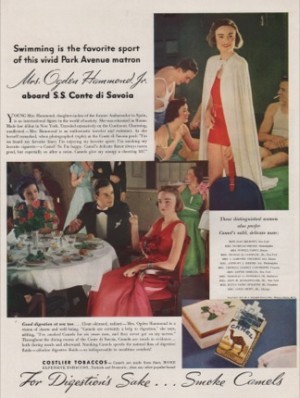 ORIG VINTAGE 1937 CAMEL CIGARETTES AD: Park Avenue Matronby: N/A