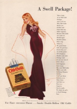 ORIG VINTAGE 1938 OLD GOLD CIGARETTE AD: Petty Pin-Upby: Petty (Illust.), George