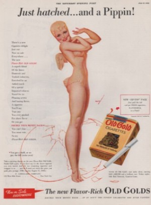 ORIG VINTAGE 1940 OLD GOLD CIGARETTE AD: Petty Pin-Upby: Petty (Illust.), George