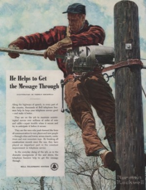 ORIG VINTAGE 1949 AT&T ADby: Rockwell (Illust.), Norman