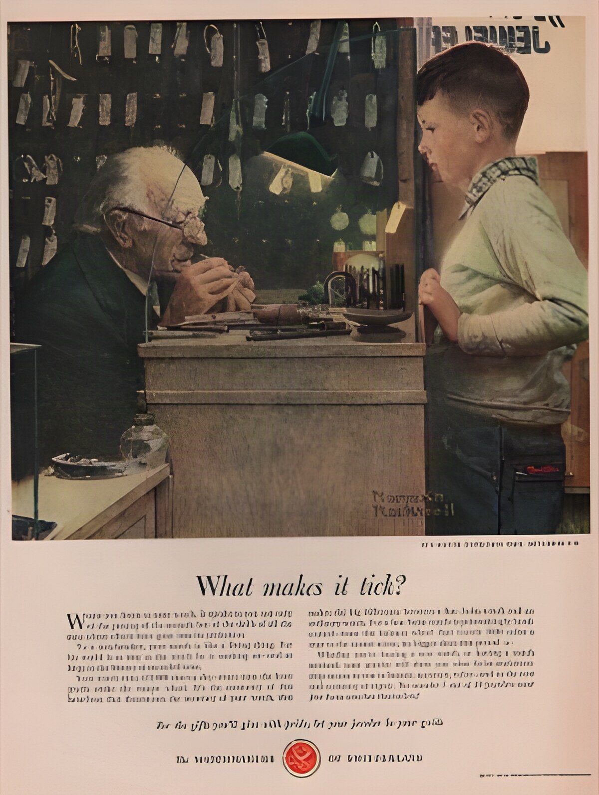 ORIG VINTAGE 1951 SWISS WATCHMAKERS ADby: Rockwell (Illust.), Norman