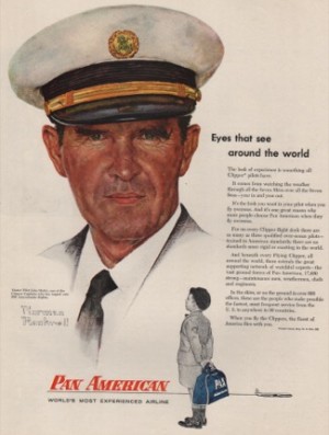 ORIG VINTAGE 1956 PAN AMERICAN AIRLINES ADby: Rockwell (Illust.), Norman