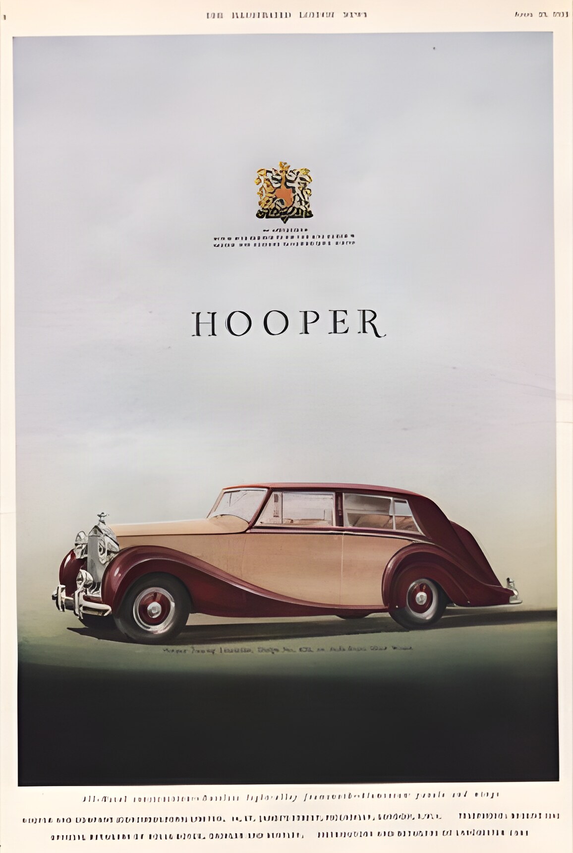 ORIG VINTAGE MAGAZINE AD: 1953 Hooper Automobile ad (UK)by: N/A
