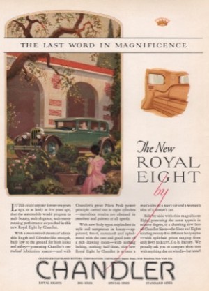 ORIG VINTAGE MAGAZINE AD FOR CHANDLER MOTORS: The New Royal Eightby: N/A