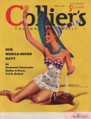 ORIG VINTAGE MAGAZINE COVER/ COLLIERS - JUNE 11 1938by: Whitcomb (Illust.), Jon