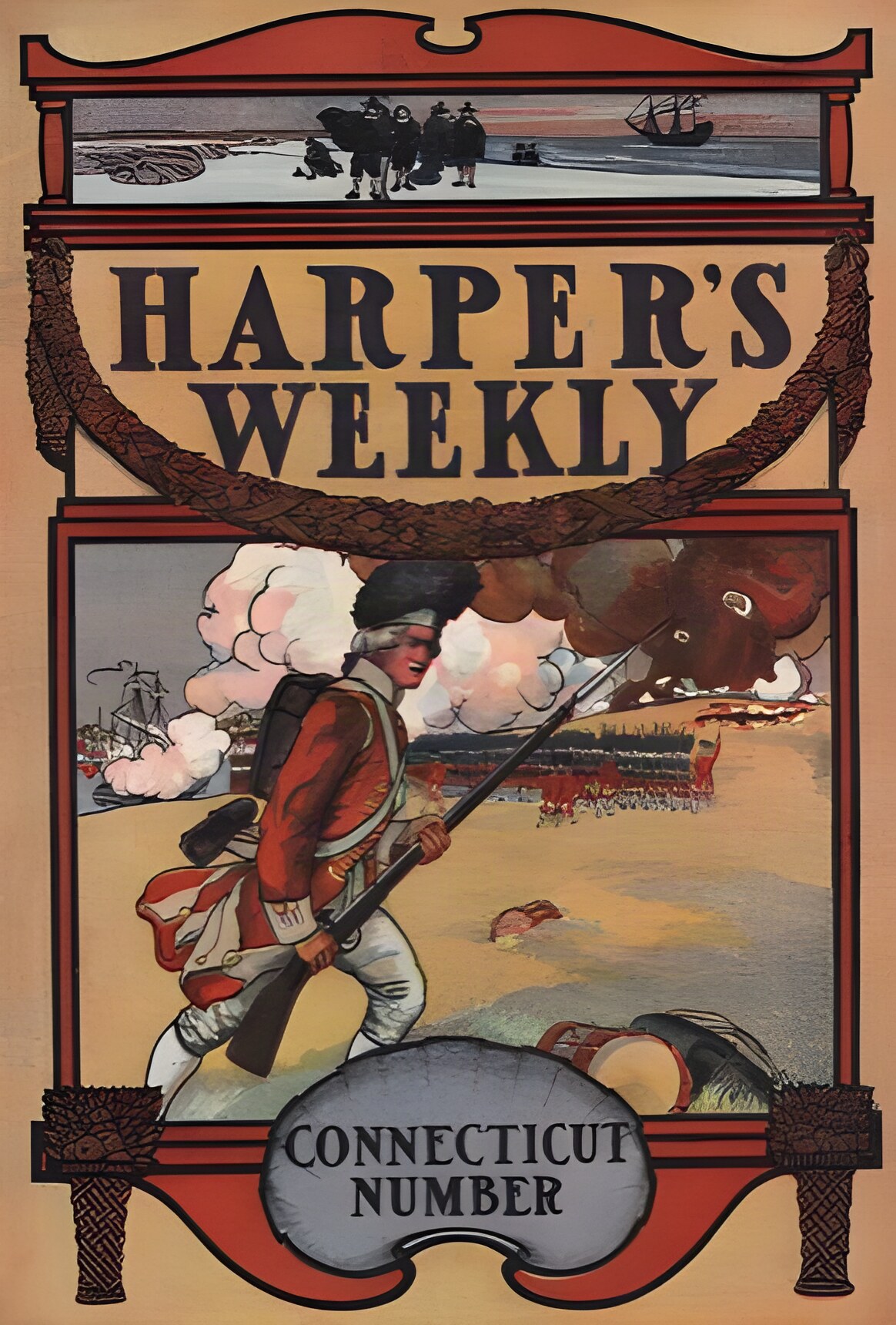 ORIG VINTAGE MAGAZINE COVER: Harper's Weekly -Connecticut Numberby: 