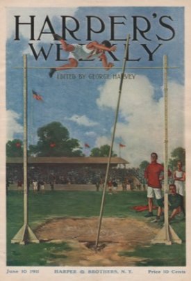 ORIG VINTAGE MAGAZINE COVER: Harper's Weekly June 10 1911 - The Pole-Vaulterby: Edwin F. Bayha