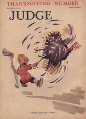 ORIG VINTAGE MAGAZINE COVER/ JUDGE - NOVEMBER 29 1924by: Crosby (Illust.), Percy