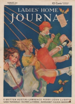 ORIG VINTAGE MAGAZINE COVER/ LADIES HOME JOURNAL - AUGUST 1930by: Lee (Illust.), Robert E.